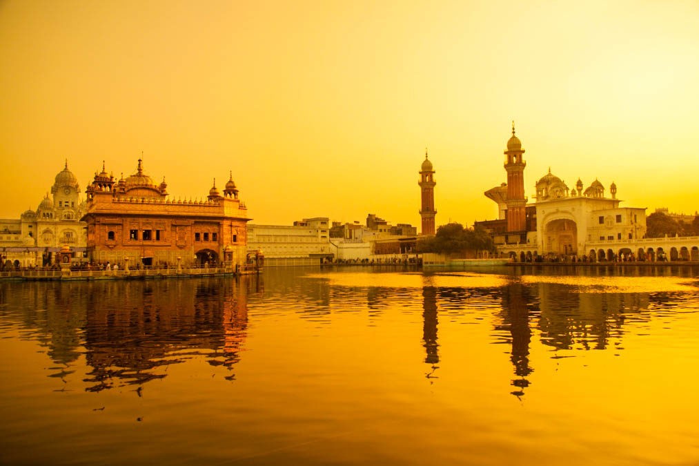 View of Golden Temple at Sunset